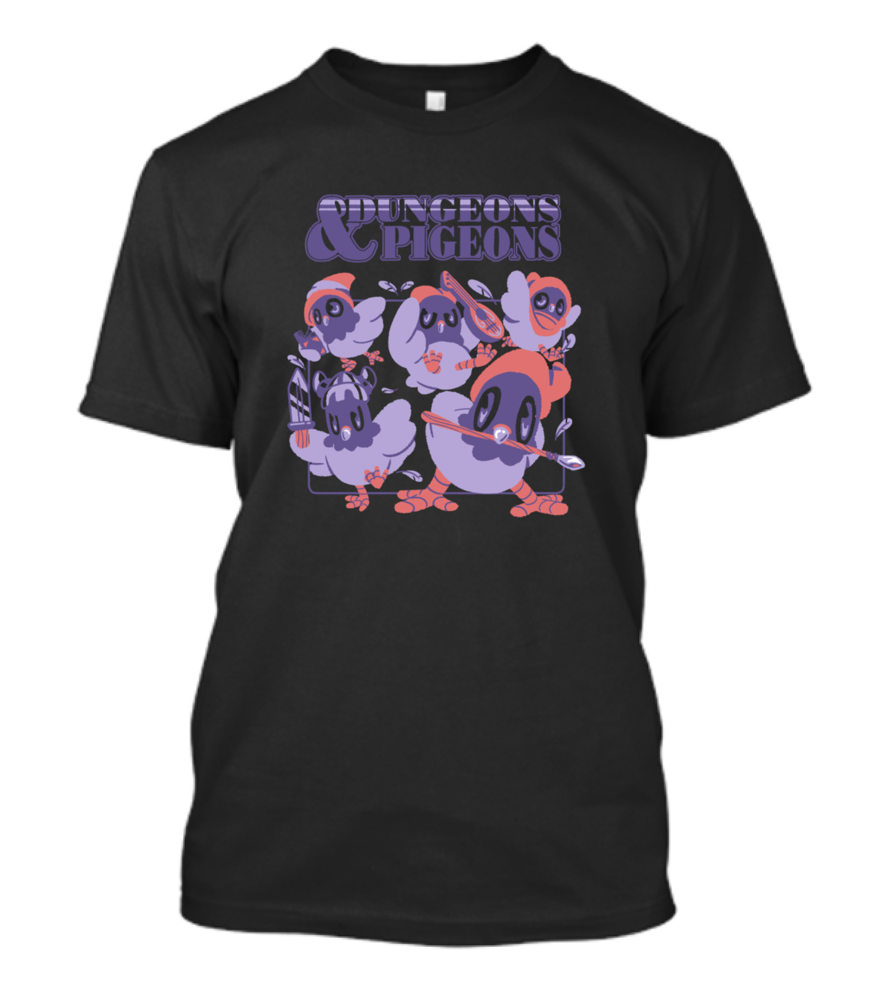 Dungeons And Pigeons Warrior Wizard Ensemble T-Shirt