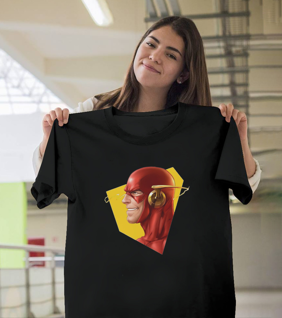 Flash Superhero Lightning Bolt Profile T-Shirt