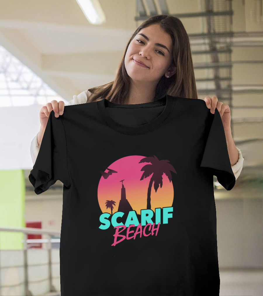 Scarif Beach Palm Trees Sunset T-Shirt