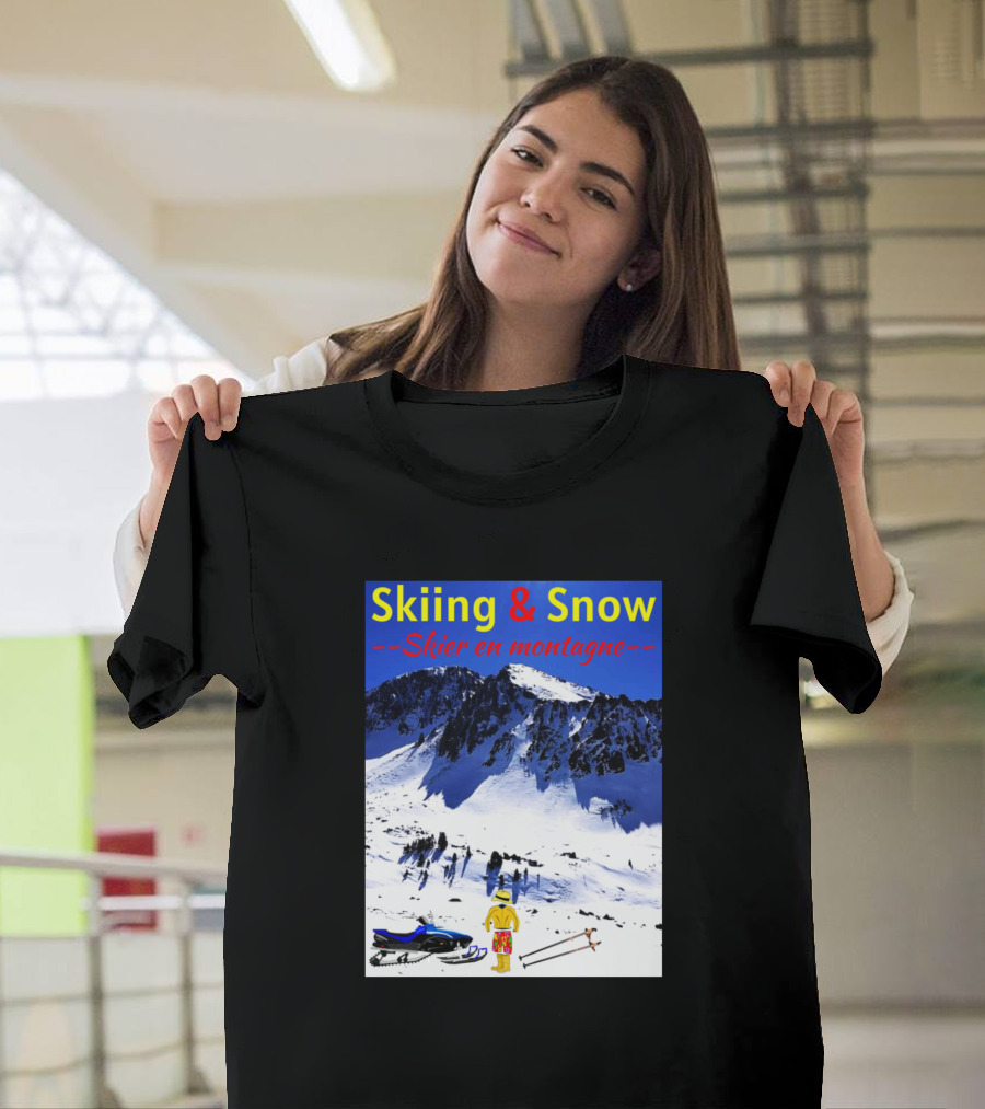 Skiing and Snow Skier en Montagne T-Shirt