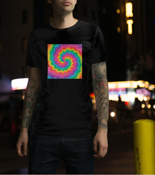 Tie Dye Colorful Modern Spiral T-Shirt