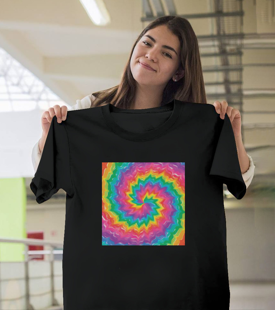 Tie Dye Colorful Modern Spiral T-Shirt
