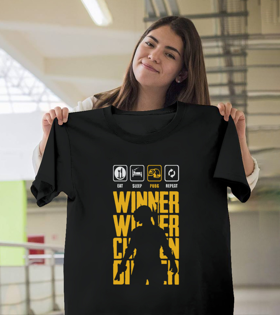 Eat Sleep PUBG Repeat Winner Winner Chicken Dinner T-Shirt