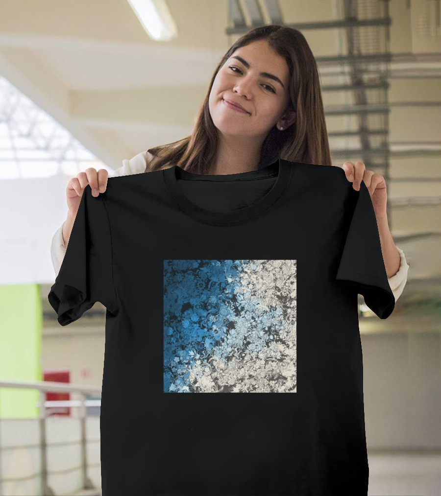 Flowers Blue and White Floral T-Shirt