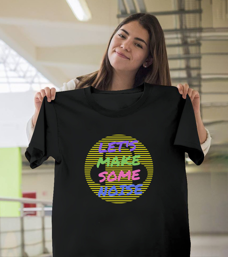 Let's Make Some Noise Headphones Stripe Retro T-Shirt