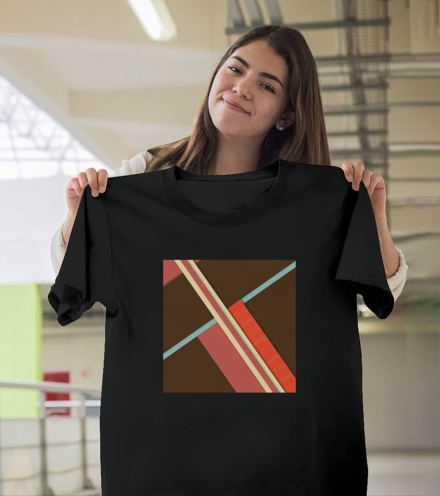 Material Color Stripes Geometric Abstract Squares T-Shirt