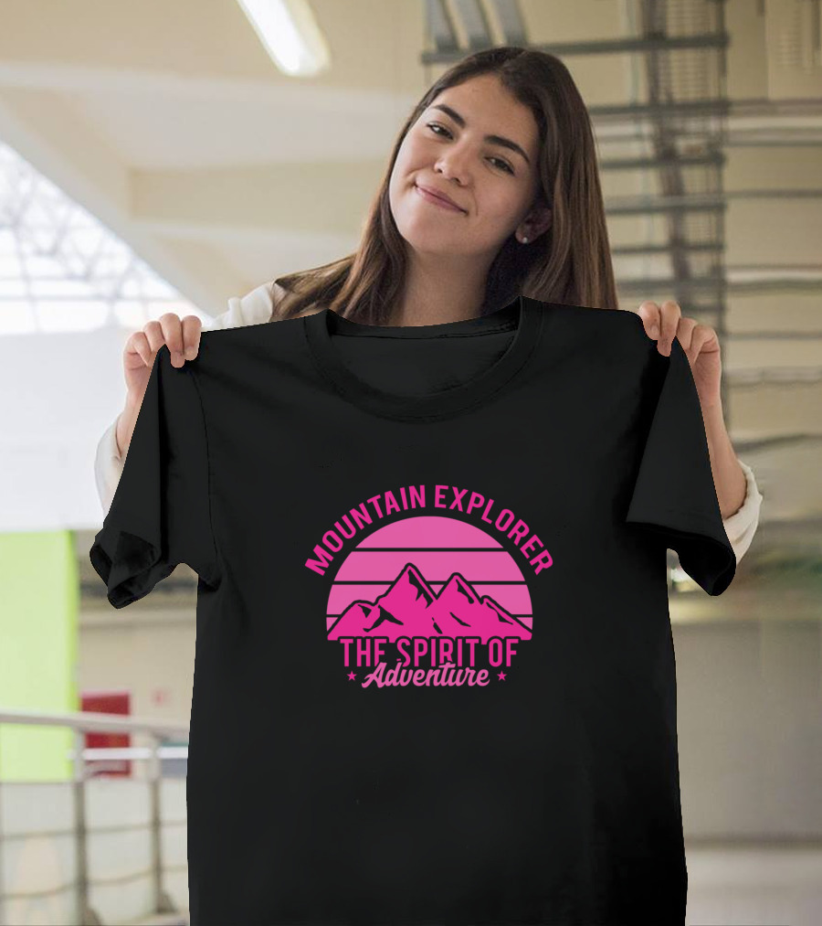 Mountain Explorer The Spirit Of Adventure Retro Mountain Sunset T-Shirt