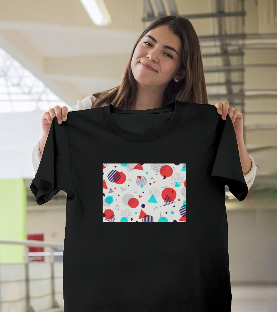 Geometric Orange Purple Blue Abstract Shapes T-Shirt