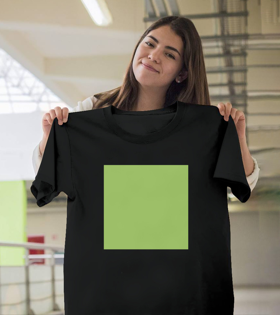 Green Apple Plain Solid Green Square T-Shirt