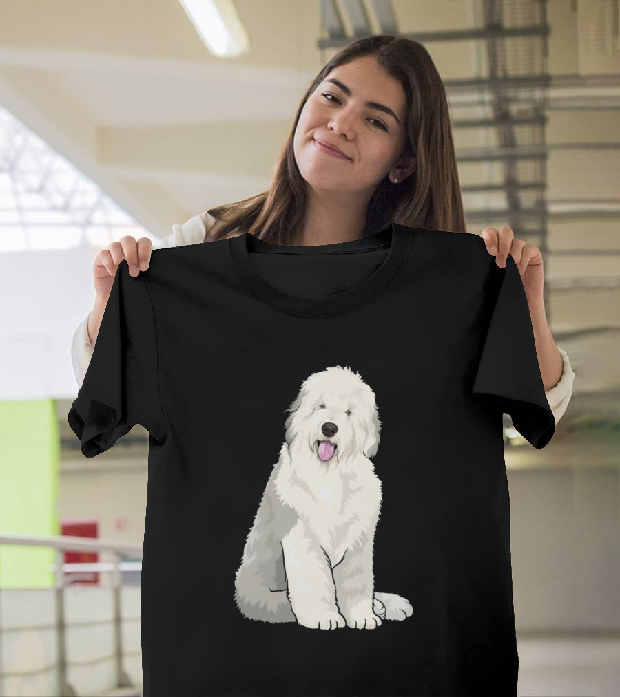 Old English Sheepdog Sitting T-Shirt