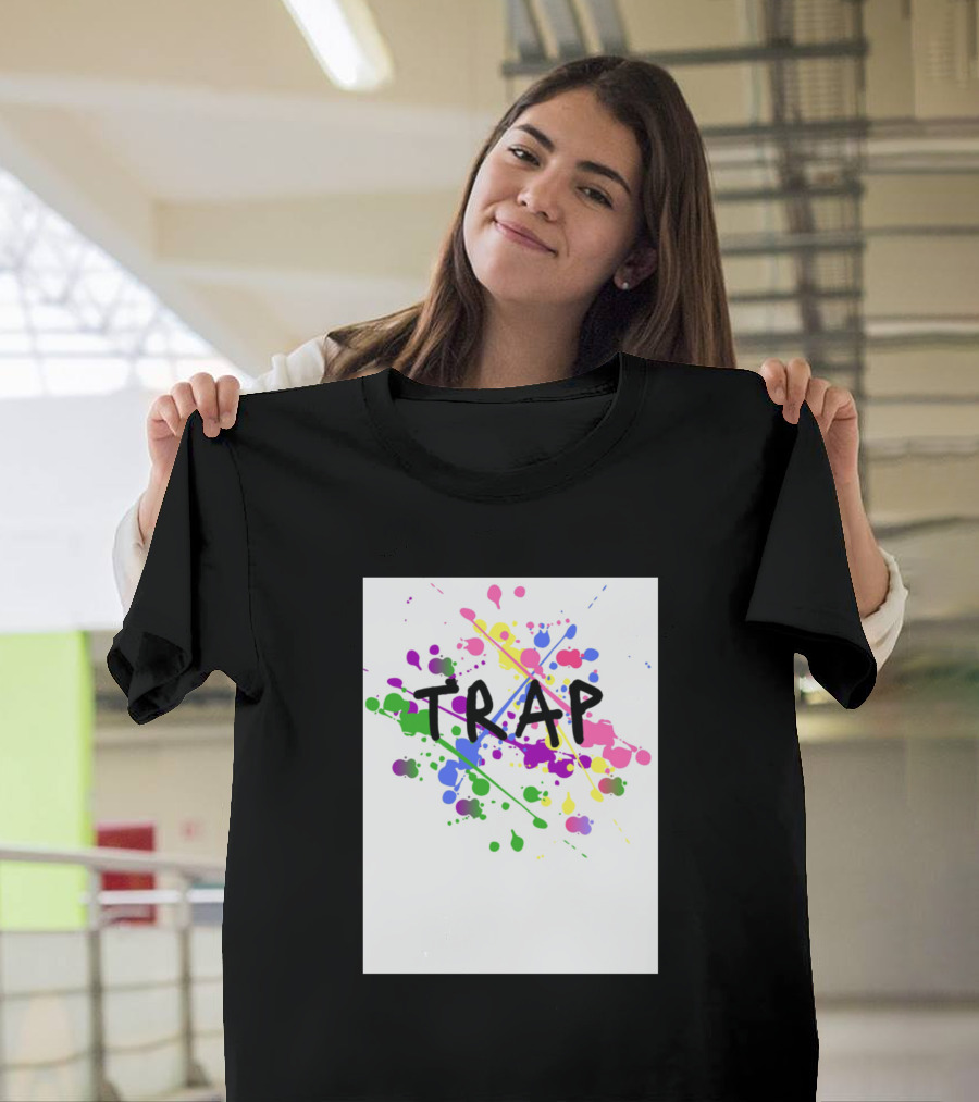 Trap Colorful Paint Splatter Piege White T-Shirt