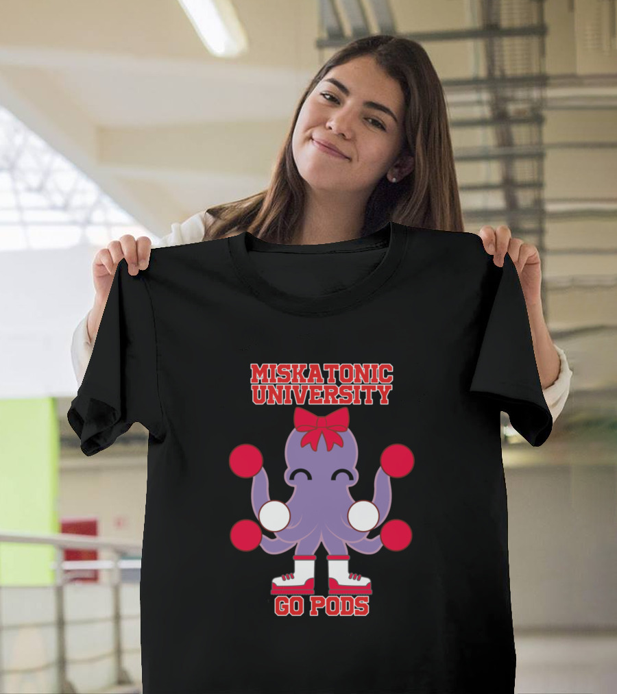 Miskatonic University Cheerleader Go Pods T-Shirt