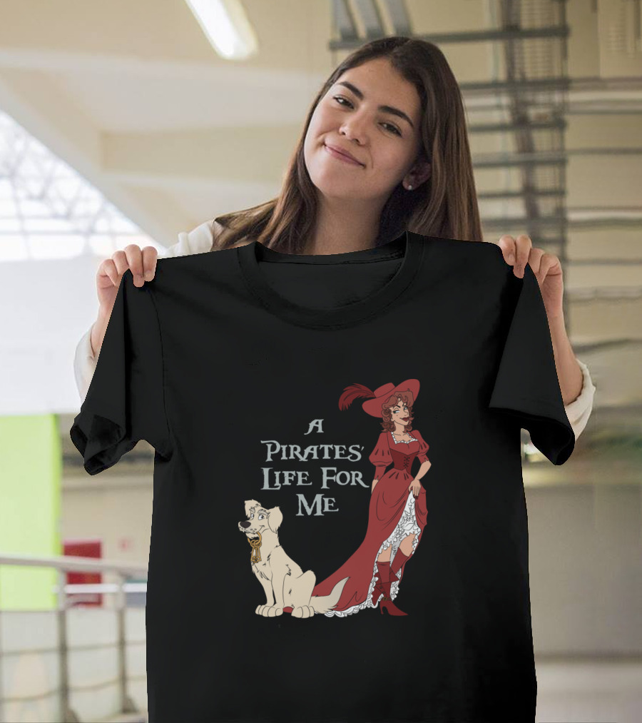 A Pirates Life for Me Red Hat Lady and Dog T-Shirt