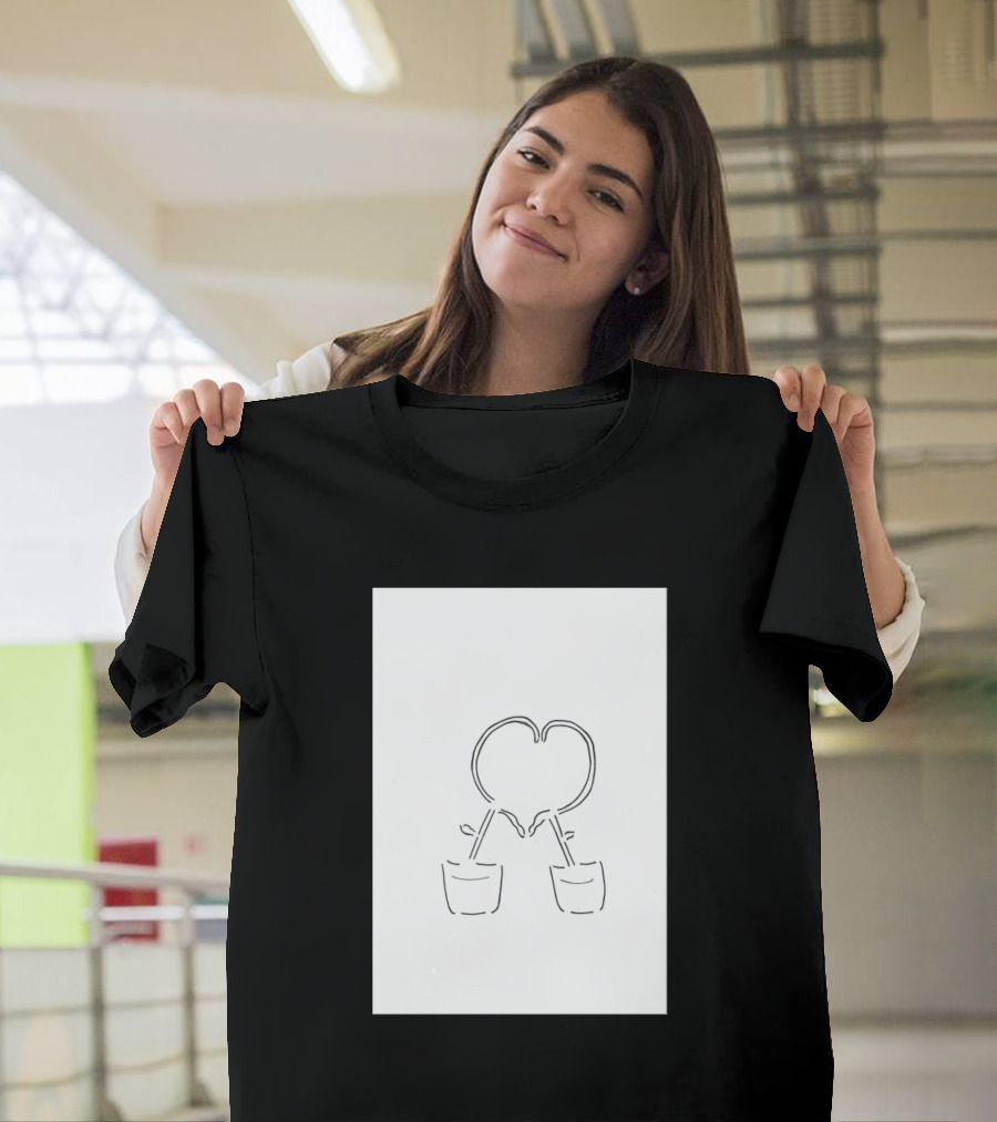 Love Plants Heart-Shaped Stems in Pots T-Shirt