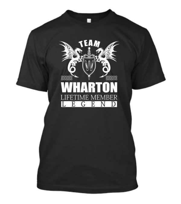 Team Wharton Lifetime Member Legend Dragons Crest Badge T-Shirt