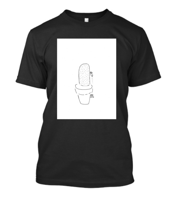 Water In The Dessert Cactus Pot Drawing T-Shirt