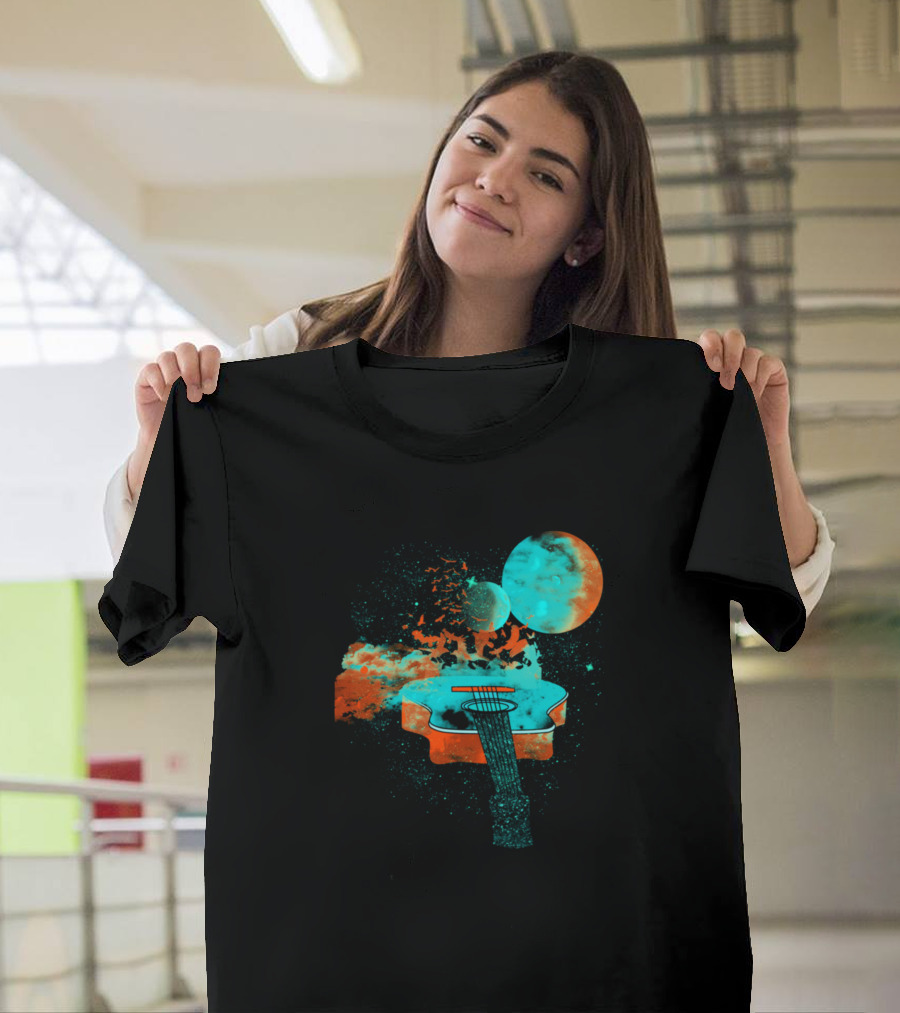 Music Is My Universe Cosmic Guitar Lunar Harmony T-Shirt