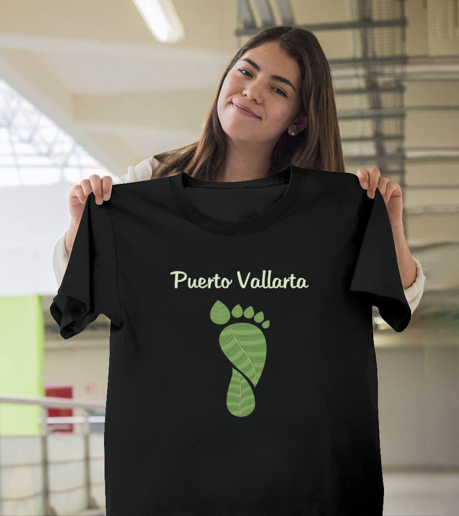 Puerto Vallarta Mexico Leaf Footprint T-Shirt