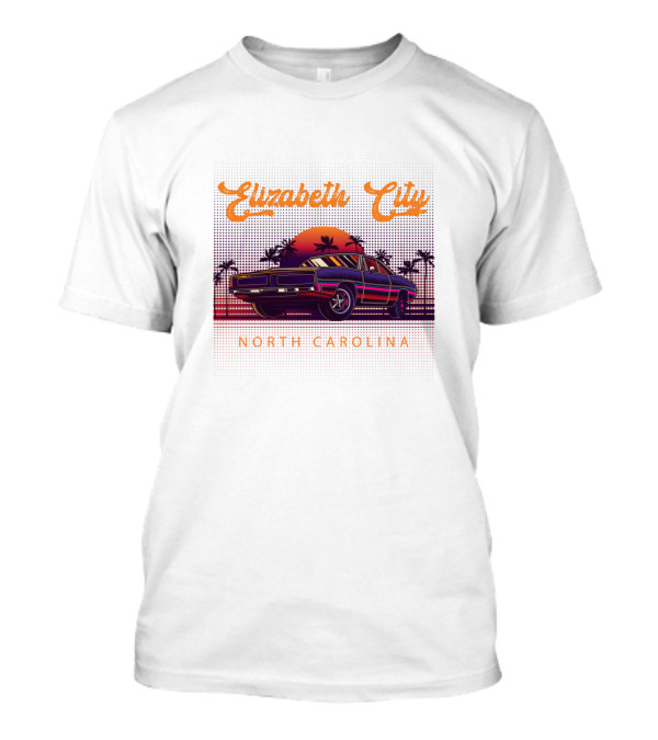 Elizabeth City North Carolina Retro Sunset Vintage 80s Car T-Shirt