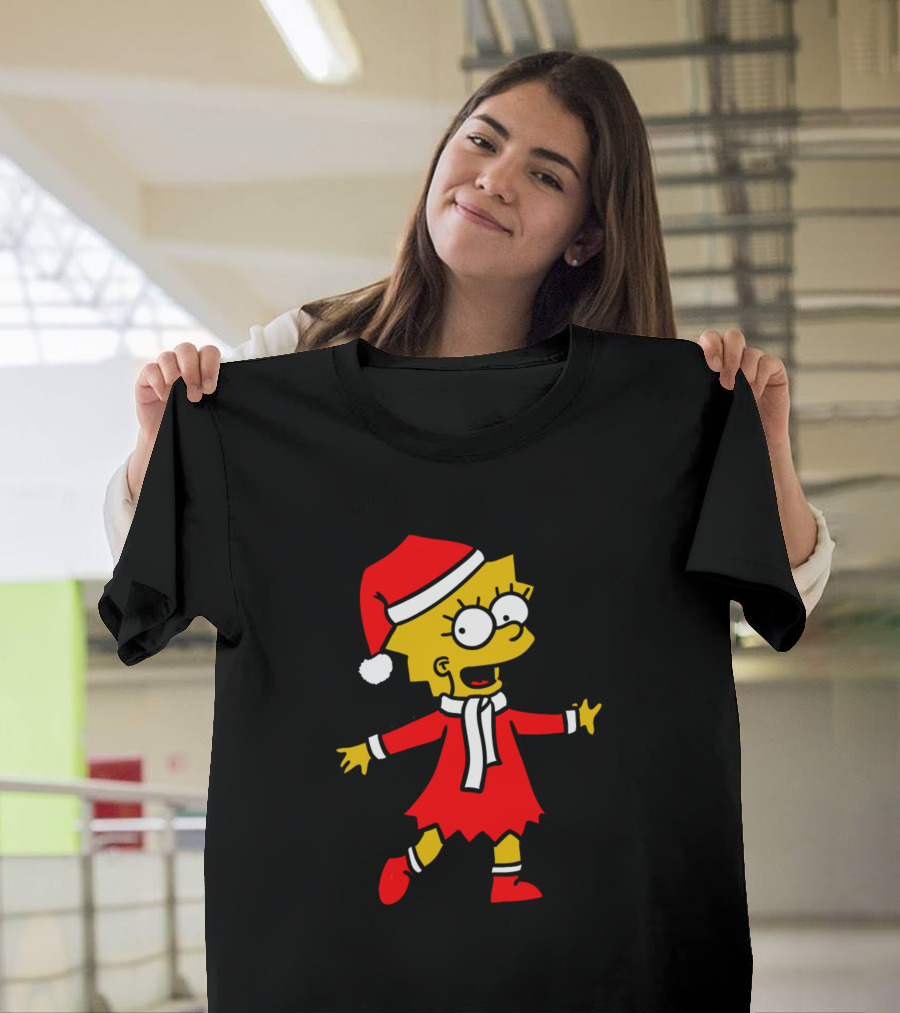 Santa Lisa Simpson Christmas Outfit Iconic Character Holiday T-Shirt