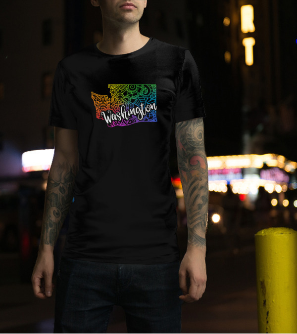 Washington State Colorful Mandala T-Shirt