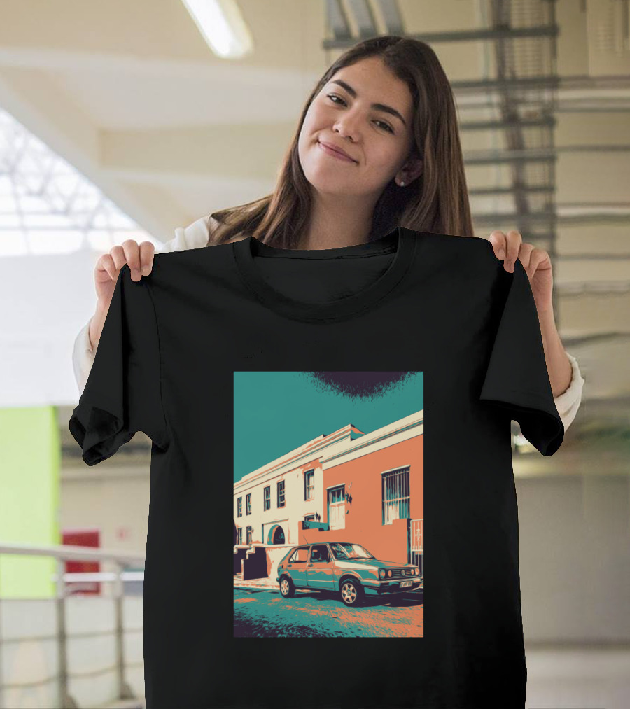 Retro Cityscape with Classic Vintage Car T-Shirt