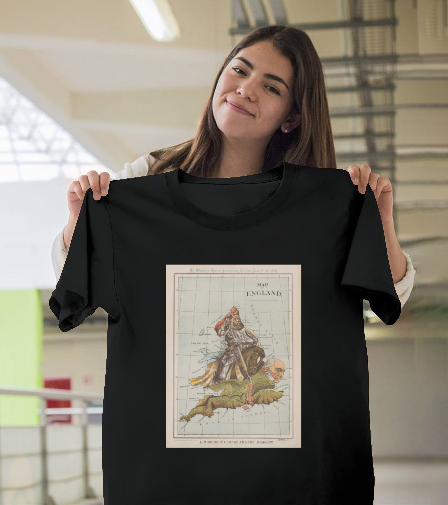 Map England Modern St George and the Dragon Punch’s Almanack 1888 T-Shirt