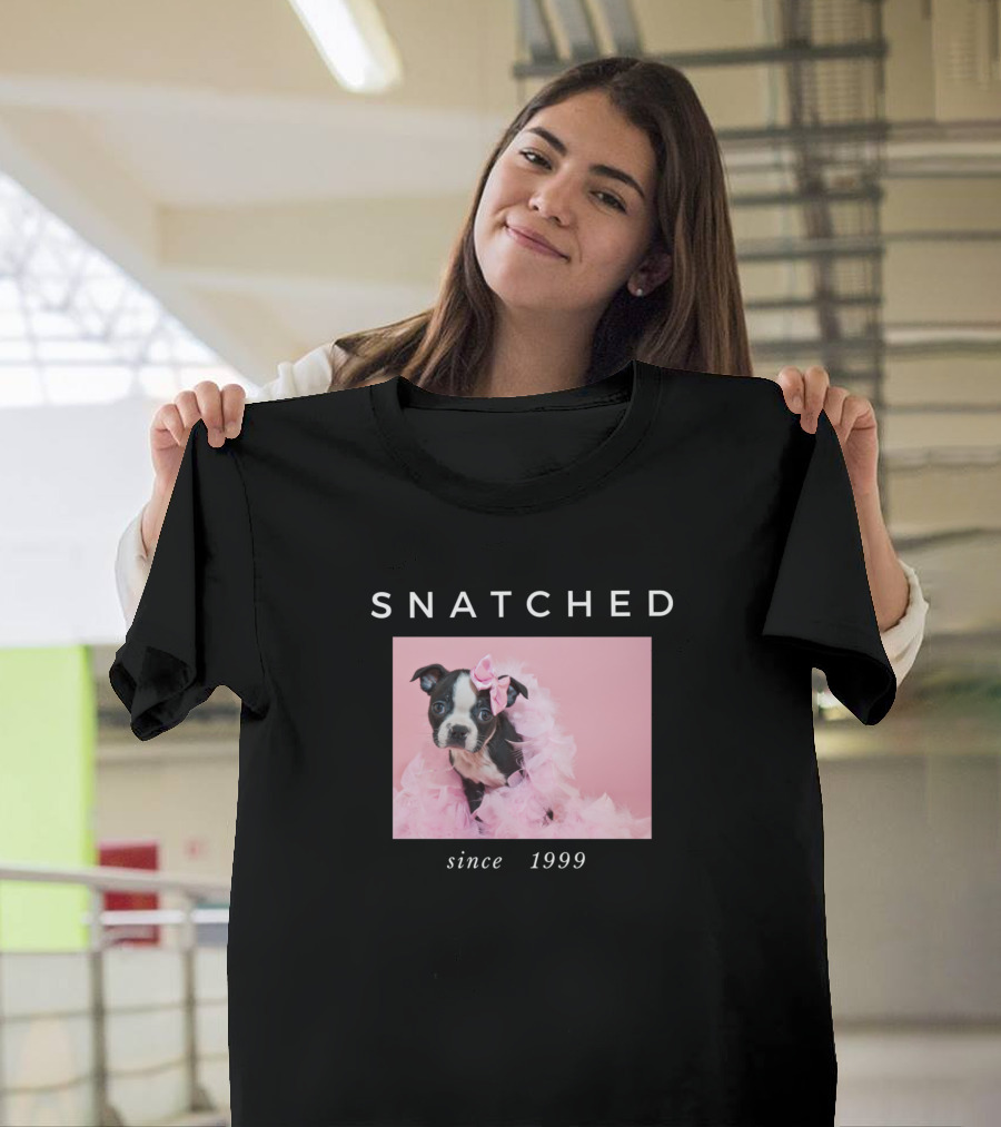 SNATCHED Since 1999 Pink Boa Puppy T-Shirt
