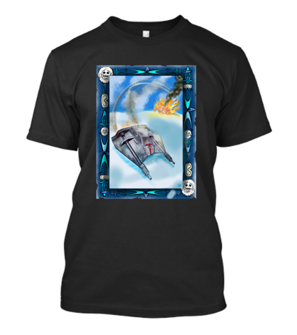 Star Wars Hoth Battle Scene With Burning Flames And Icy Rebel Snowspeeder T-Shirt