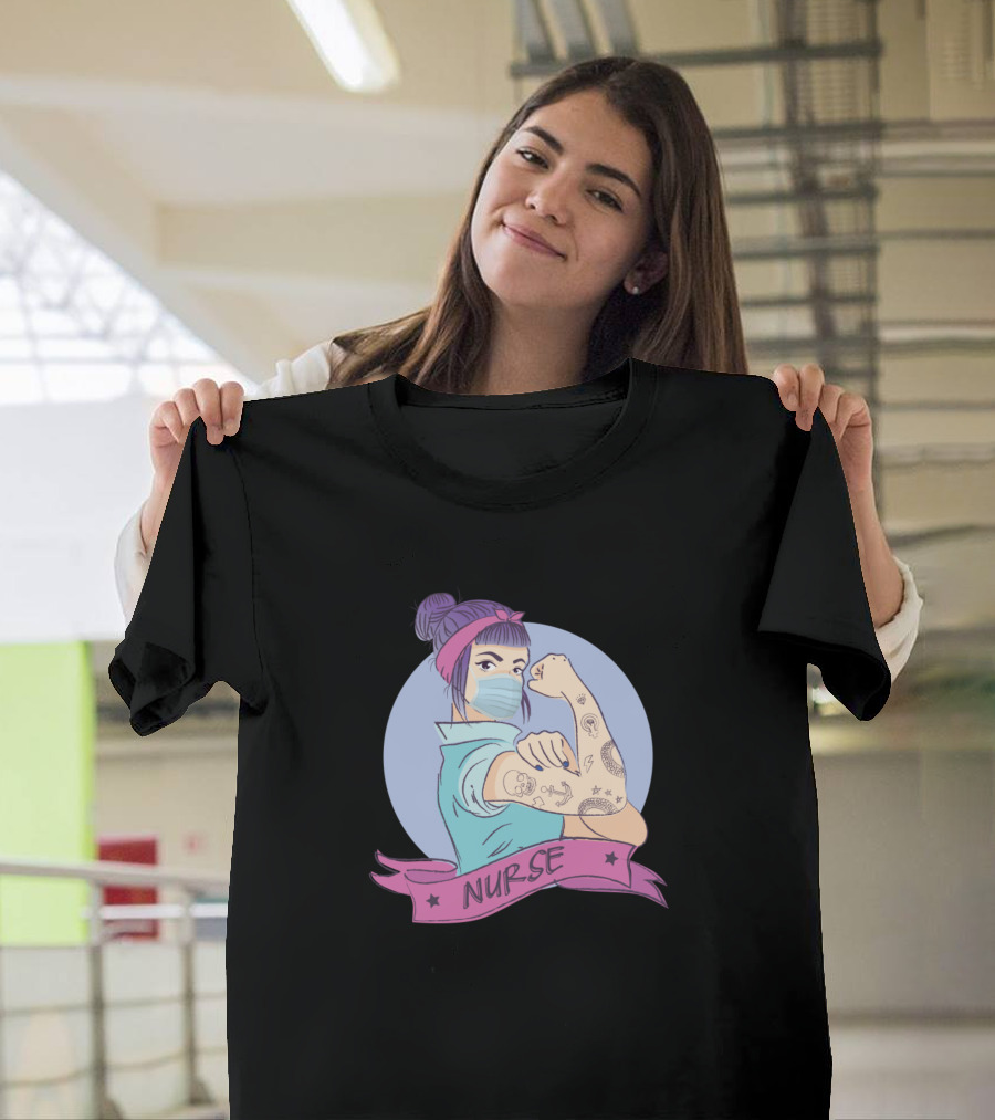 Nurse Super Heroine Masked Rosie Tattoo Power T-Shirt