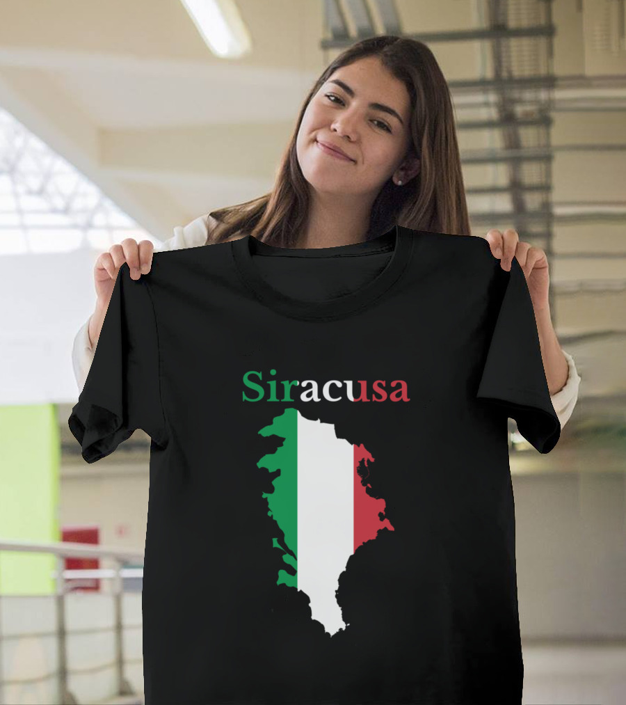 Siracusa Italy Map with Italian Flag Colors T-Shirt