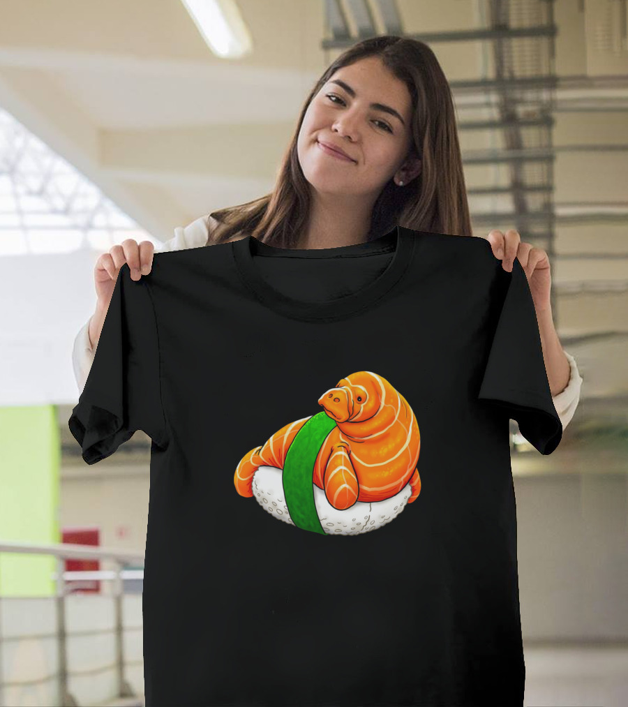 New Sushi Manatee on Rice Nigiri with Green Seaweed T-Shirt