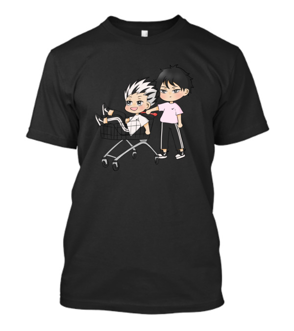 Bokuto And Akaashi Chibi Shopping Cart Adventure T-Shirt