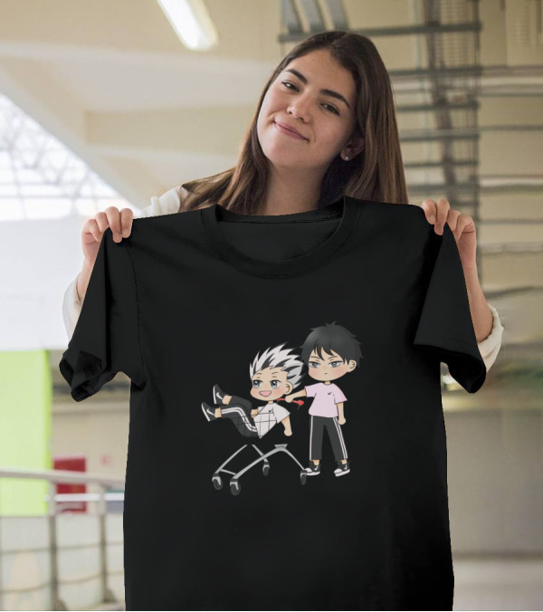 Bokuto And Akaashi Chibi Shopping Cart Adventure T-Shirt