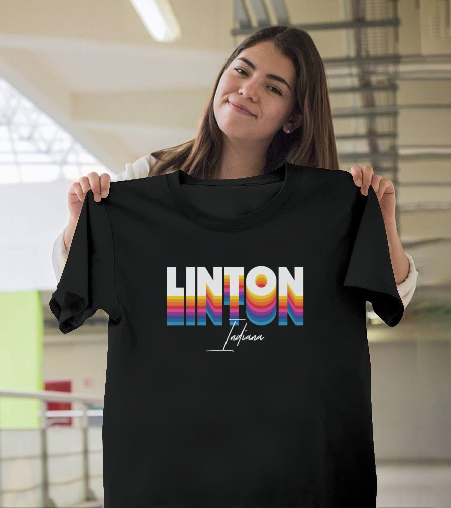 Linton Indiana Retro Vintage Colorful T-Shirt