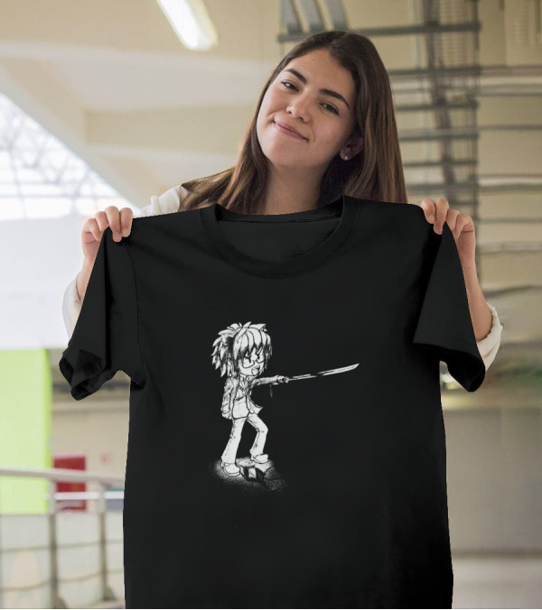 Roar Fierce Warrior Manga Style With Sword T-Shirt