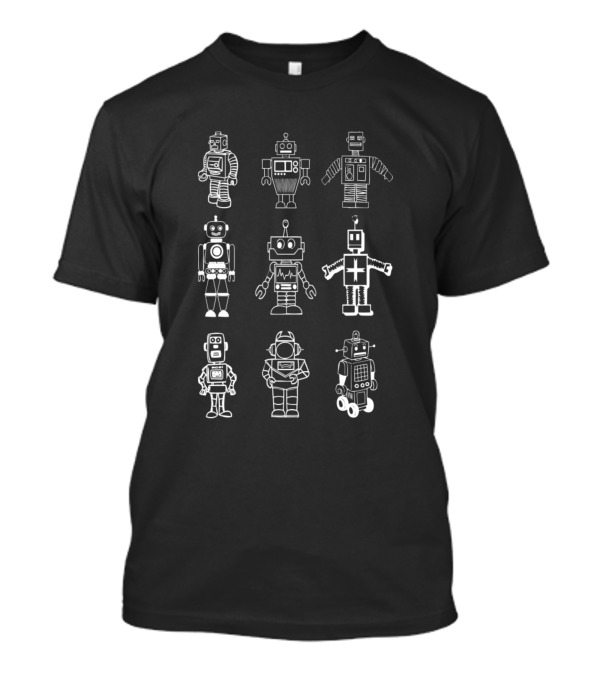 Retro Style Robots Robotics Engineering T-Shirt