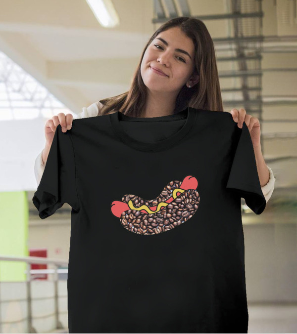 Sausage Coffee Hot Dog Coffee Bean Fusion T-Shirt