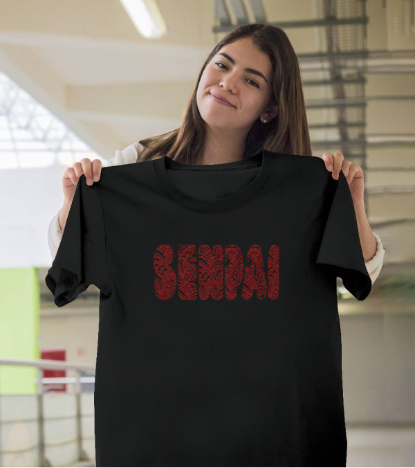Senpai Japanese Pattern Text T-Shirt