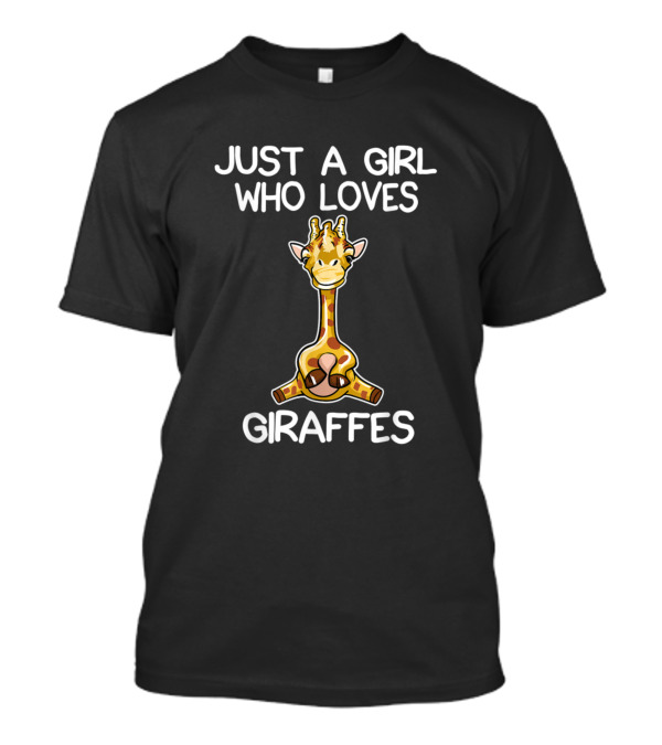 Just A Girl Who Loves Giraffes Giraffe Lover Cute Cartoon T-Shirt