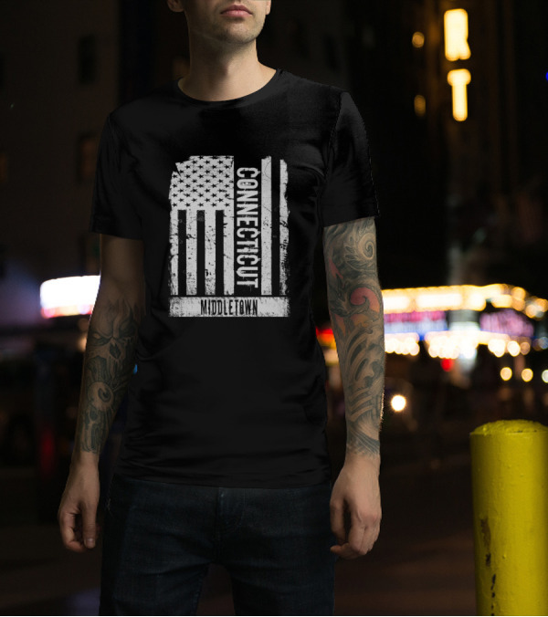 Connecticut Middletown American Flag T-Shirt