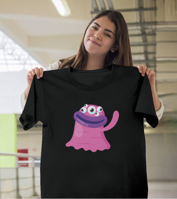 Three-Eyed Pink Monster Wave T-Shirt