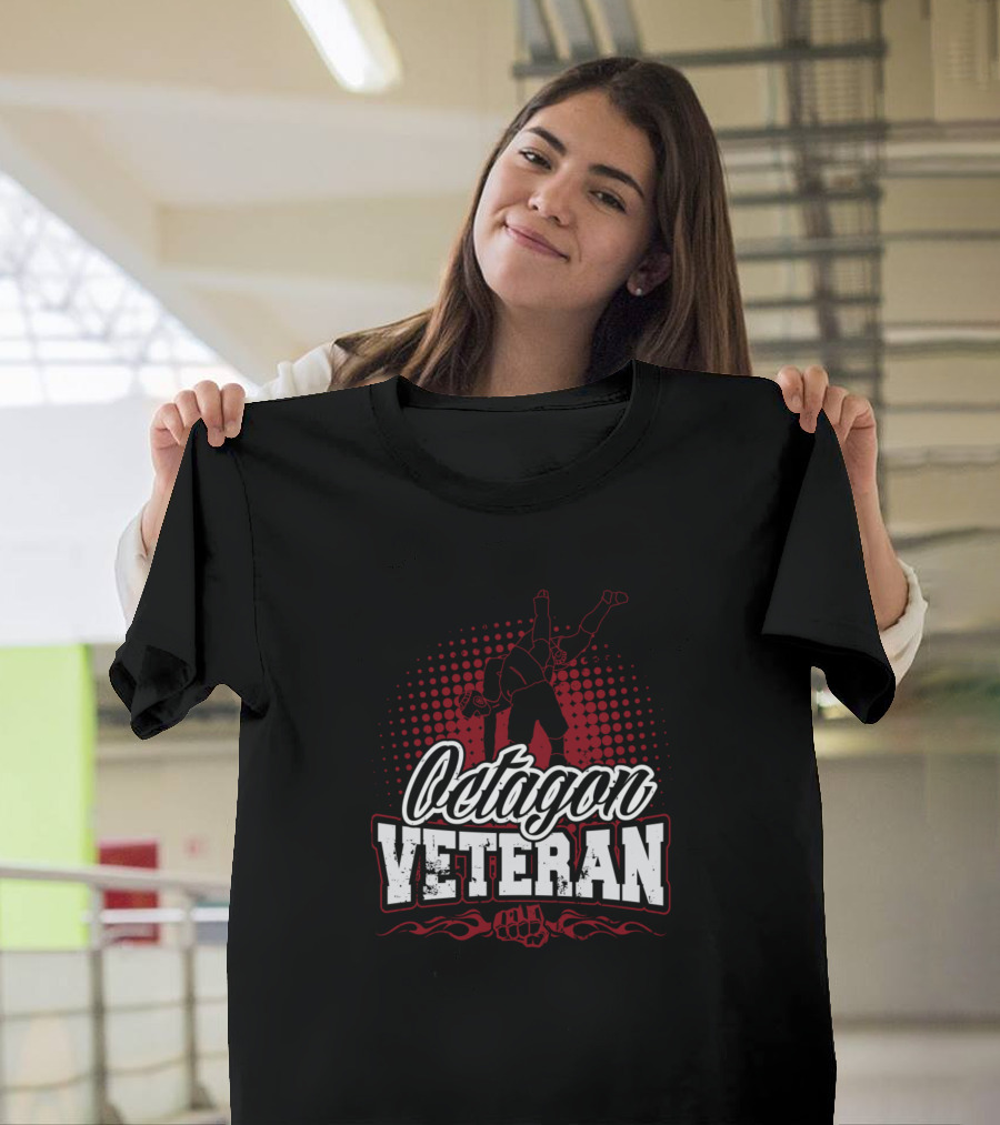 Octagon Veteran MMA Fighter With Raised Fist T-Shirt