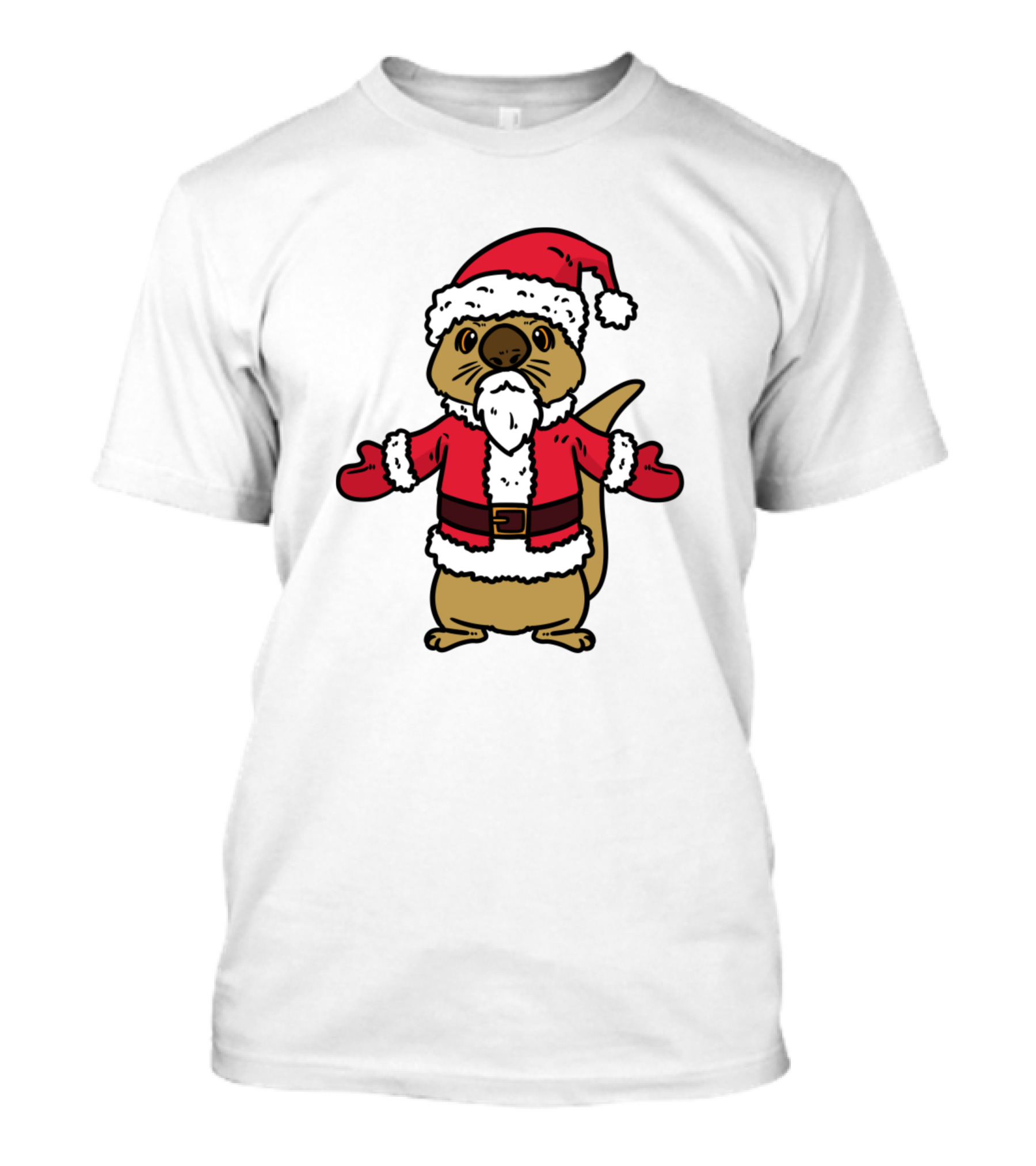 Otter Santa Holiday Christmas Costume T-Shirt