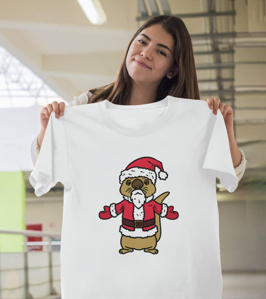 Otter Santa Holiday Christmas Costume T-Shirt