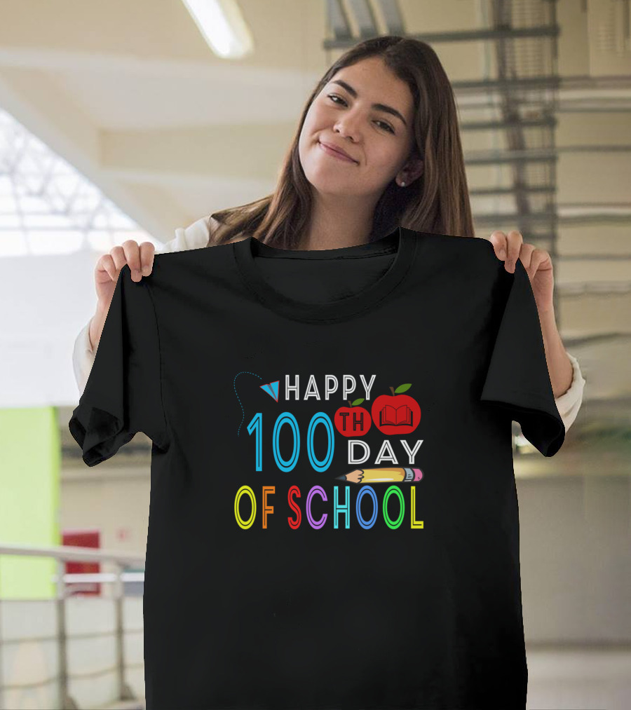 Happy 100Th Day of School with Apple Pencil and Kite T-Shirt