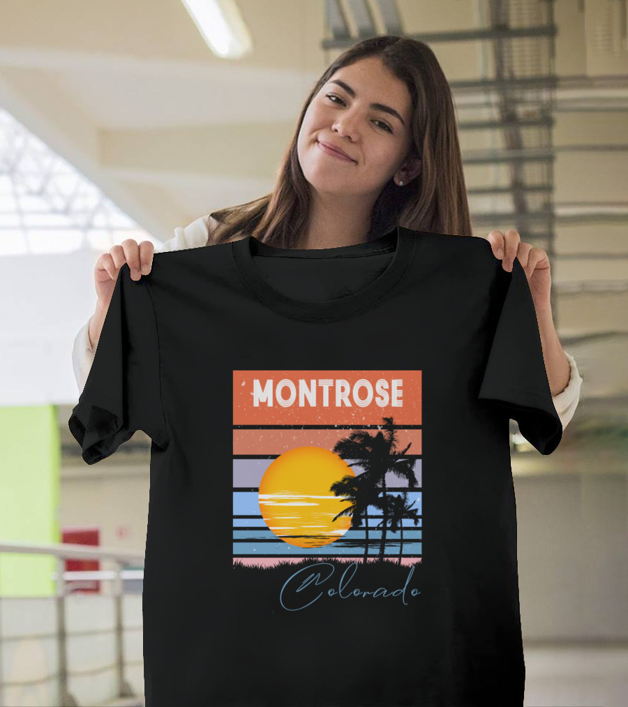 Montrose Colorado Retro Vintage Sunset Palm Trees T-Shirt