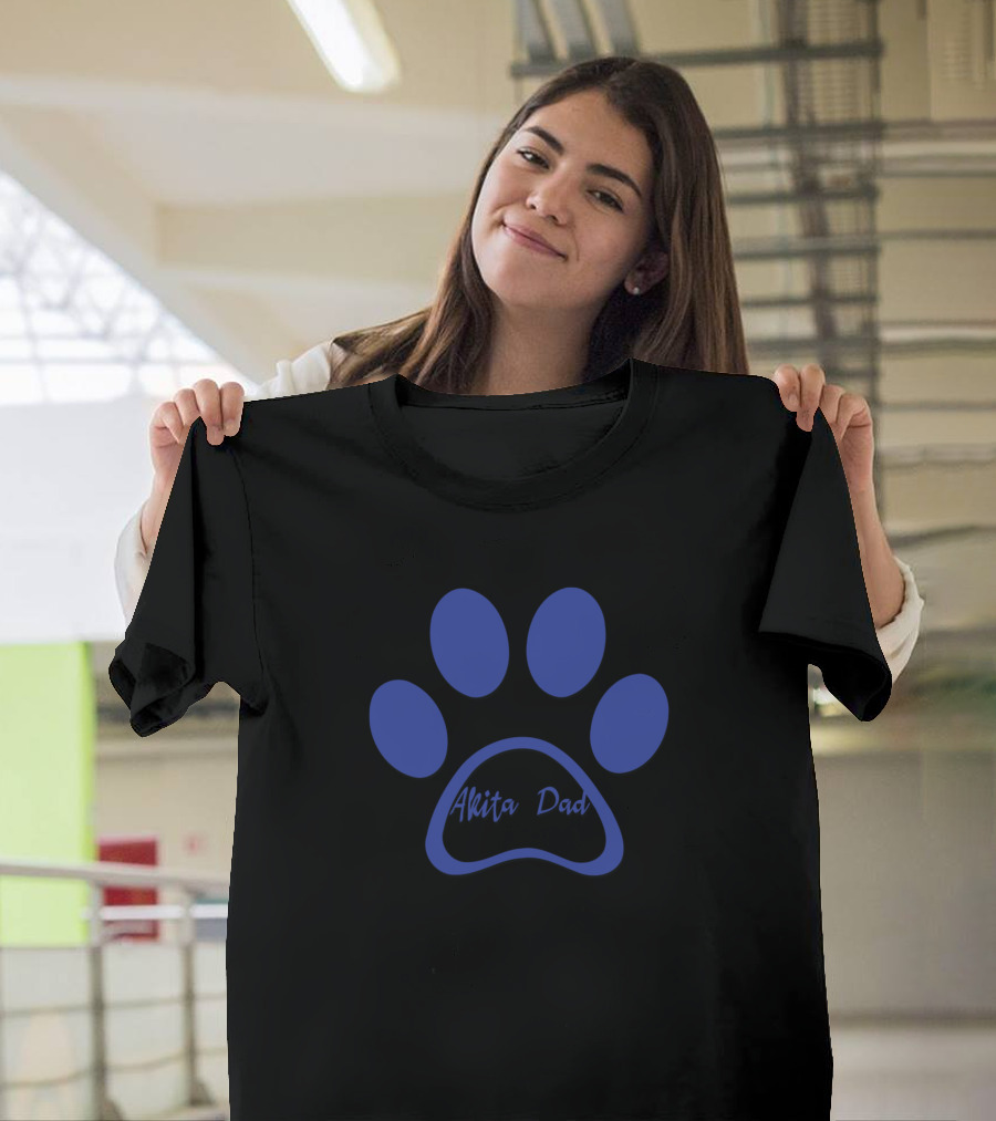 Akita Dad Paw Prints T-Shirt