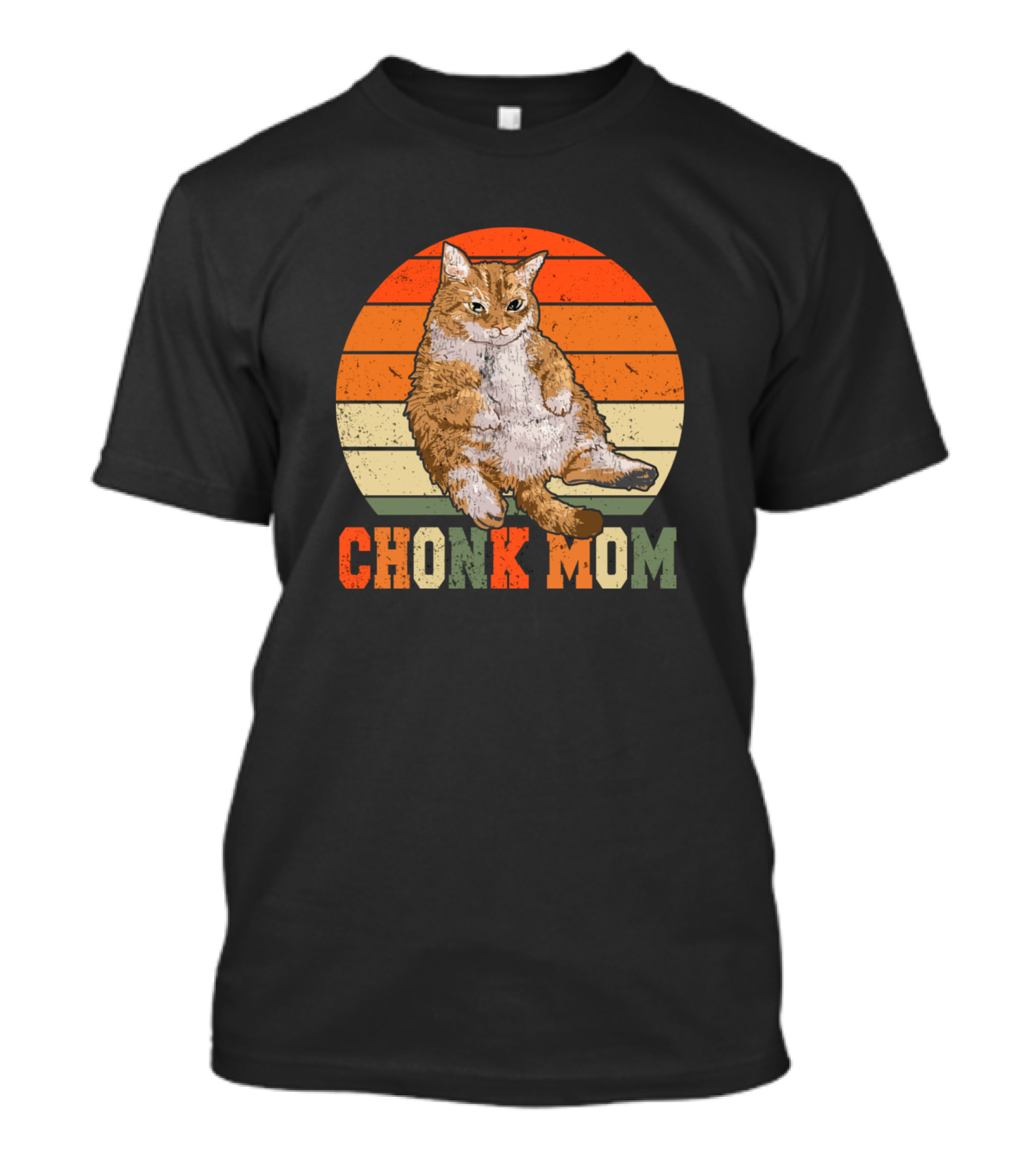 Chonk Mom Meme Funny Retro Style Cats T-Shirt