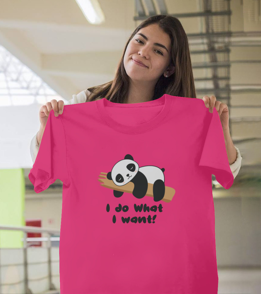 I Do What I Want Funny Panda Bamboo Hug T-Shirt